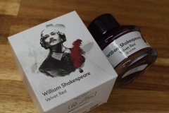 Tintentest Montblanc William Shakespeare Velvet Red: Verpackung und Flasche